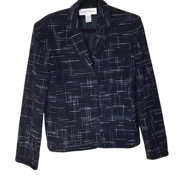 Jones New York Navy Blue Blazer Jacket - 10 - Picture 1 of 5